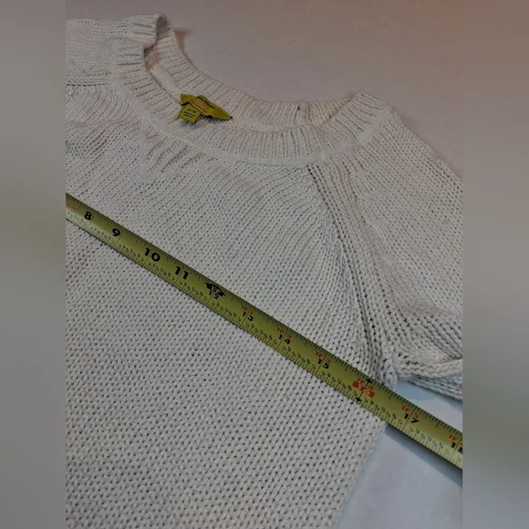 Banana Republic Milly Collection Open Knit Sweater XS White Cotton Classic - Picture 9 of 10